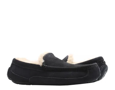 Ugg Ascot 1101110-blk Moccasin Mens Us 7 Black Suede Wool Slip On Slipper Dwa626 In Brown