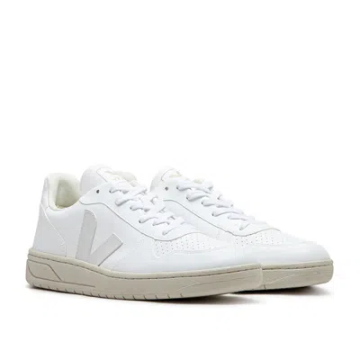 Veja White V-10 Lace-up Sneakers In White