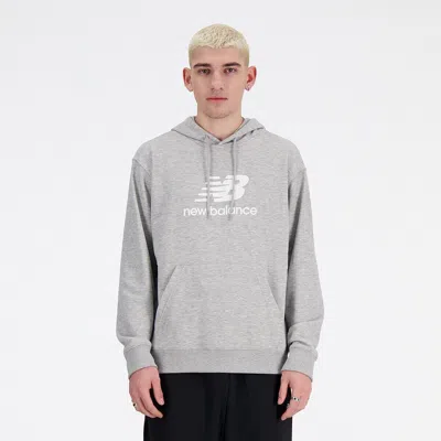 New Balance Sport Essentials Hoodie Men Gray Fleece Long Sleeve Pullover Outdoor In Gray