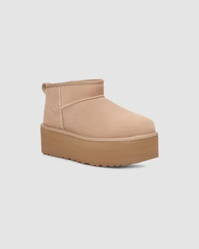Ugg Classic Ultra Mini 1135092-san Platform Boots Women Sand Suede Comfort Ankle