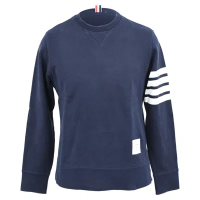 Thom Browne Engineered 4-bar Cotton Sweatshirt In Blue