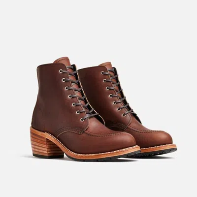 Red Wing Shoes Red Wing Heritage Clara 3406 Boots Women's Brown Leather Lace Up Block Heel