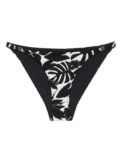 Anine Bing Bellamy Printed Bikini Bottom In Black