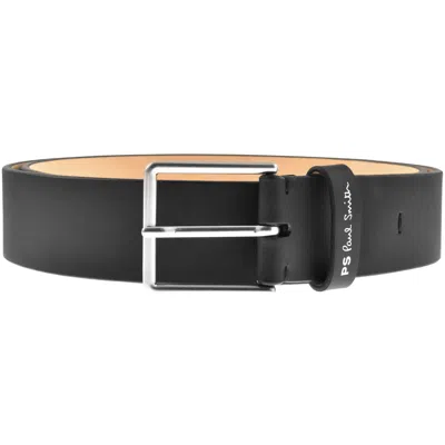 Paul Smith Stitch Leather Belt Black In Black
