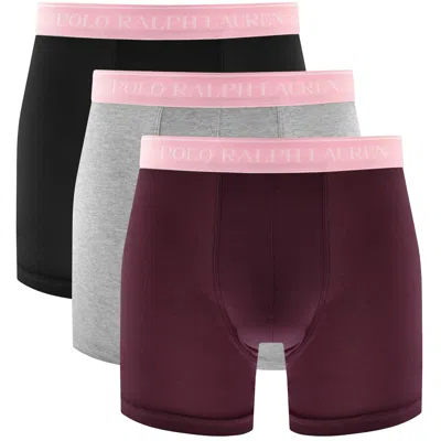 Ralph Lauren Underwear 3 Pack Boxer Briefs In Red