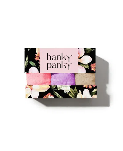 Hanky Panky Women's Signature Lace Low Rise Thong 3 Pack In Multi