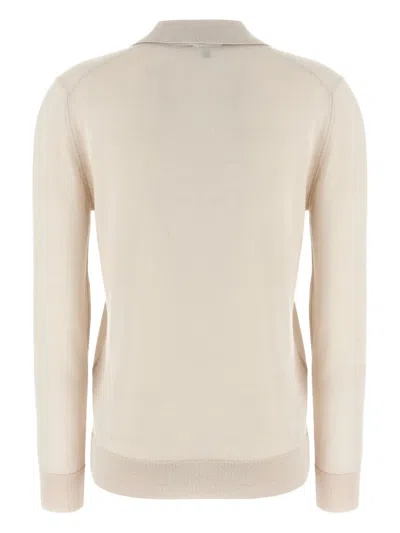 Brioni V-neck Knitted Top In Neutral