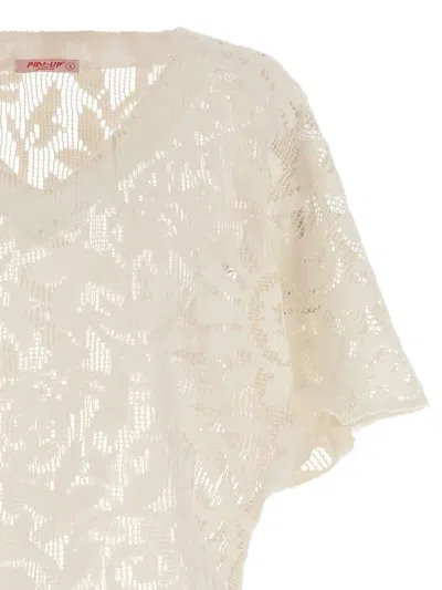 Pin Up Stars Pin-up Stars Macramé Blouse In Neutral