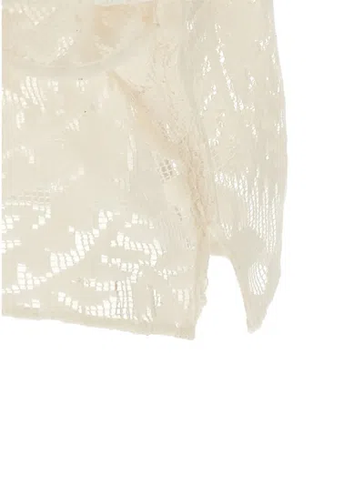 Pin Up Stars Pin-up Stars Macramé Blouse In Neutral