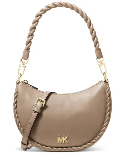 Michael Kors Michael  Kyla Small Leather Convertible Pouchette In Brown