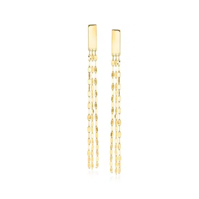 Ross-simons Italian 14kt Yellow Gold Lumachina-chain Drop Earrings In Gold