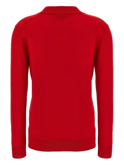 Brioni V-neck Knitted Top In Red