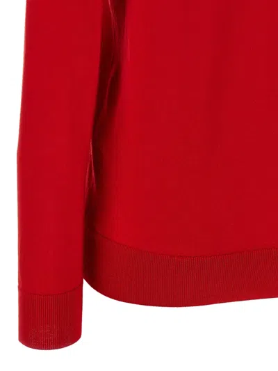 Brioni V-neck Knitted Top In Red