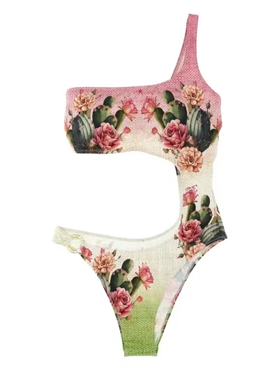 Pin Up Stars Pin-up Stars 'fiore Del Deserto' One-piece Swimsuit In Multi