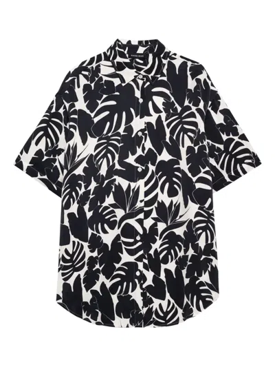 Anine Bing Tristan Bird Of Paradise Shirt In Black