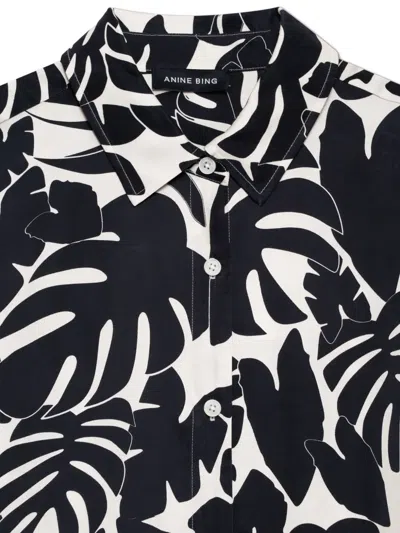 Anine Bing Tristan Bird Of Paradise Shirt In Black