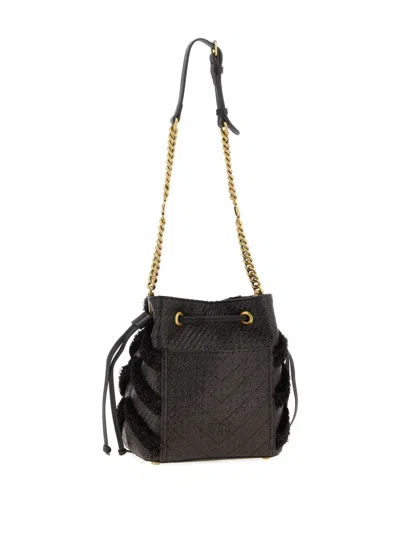 Pinko Chevron-pattern Fringed Bucket Bag