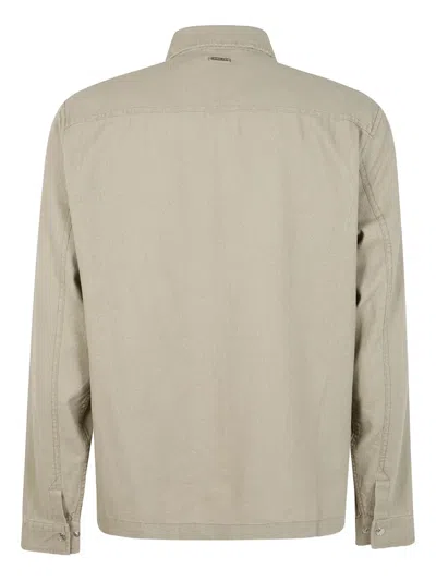 Michael Kors Long Sleeves Linen Cotton Jacket In Neutral