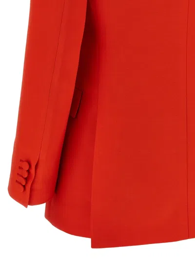Brioni Double-breasted Peak-lapel Blazer In Red