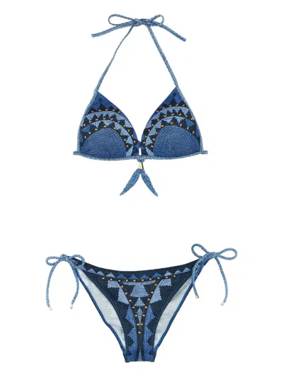 Pin Up Stars Intreccio Africano Bikini In Blue