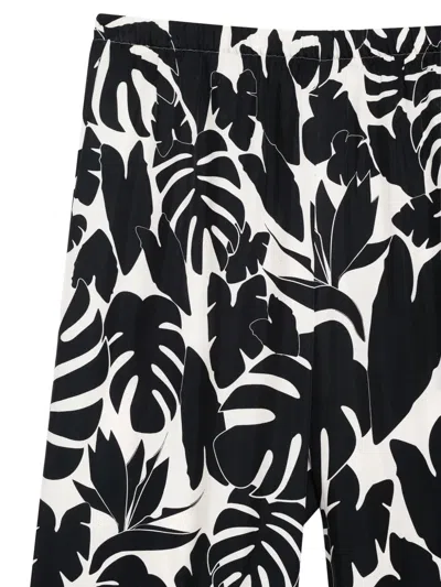 Anine Bing Elain Leaf-print Trousers In Black