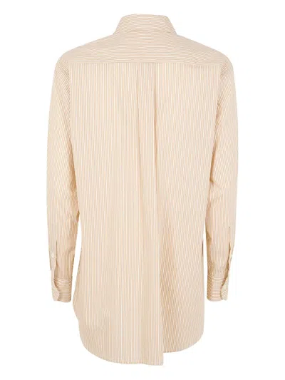Drhope Striped Cotton Shirt In Neutral