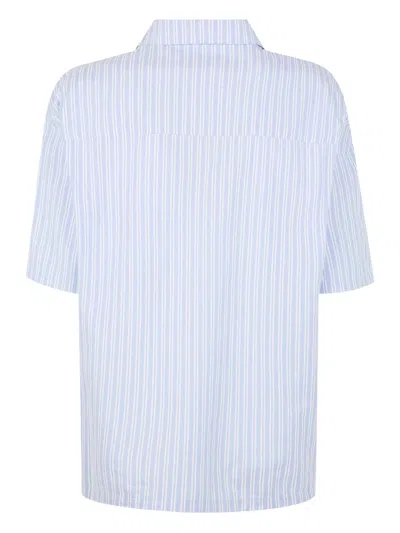 Daily Paper Striped Cotton Shirt In Blue