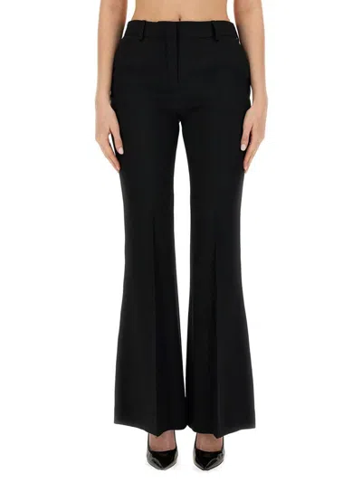 Nina Ricci Flared Leg Trousers Belt Loops In Black
