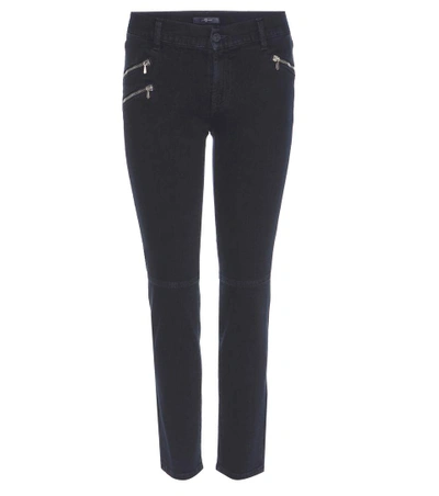 Shop 7 For All Mankind Roxanne Crop Slim-fit Jeans In Blue