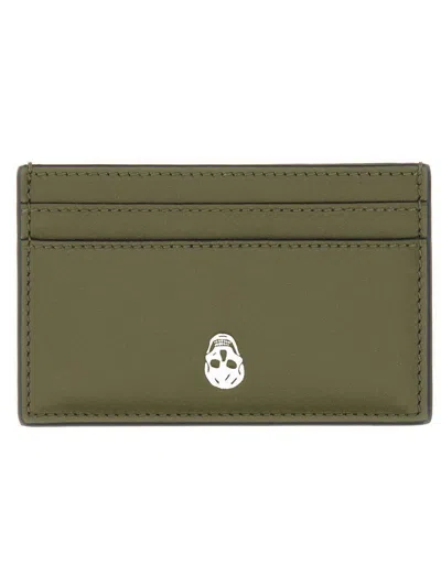 Alexander Mcqueen Card Holder "skull" In Gray