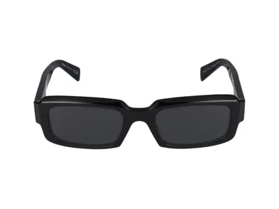 Prada Symbole Rectangle-frame Sunglasses In Black