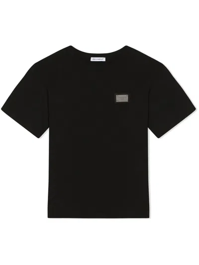 Dolce & Gabbana Logo-plaque Short-sleeved T-shirt In Black