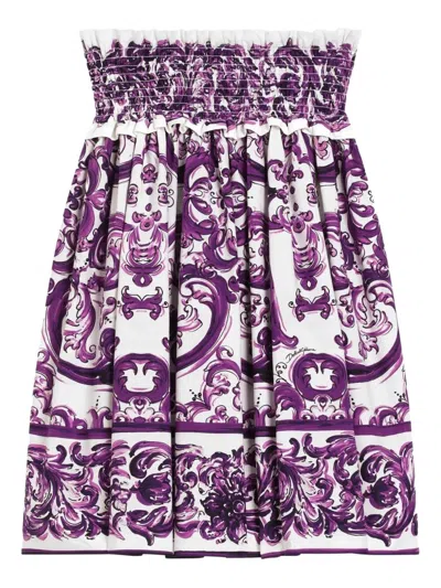 Dolce & Gabbana Majolica-print Poplin Skirt
