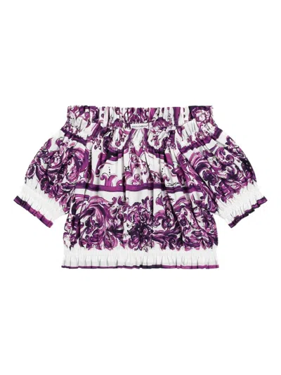 Dolce & Gabbana Majolica-print Poplin Top