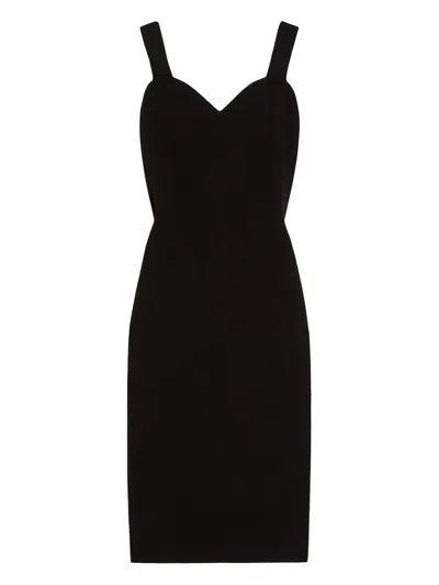 Max Mara Viscose Sheath Midi Dress In Black