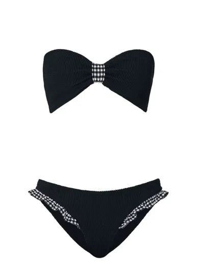 Hunza G Jean Gingham-ruffle Crinkle Bikini