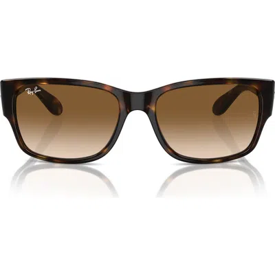 Ray Ban 58mm Gradient Polarized Rectangular Sunglasses