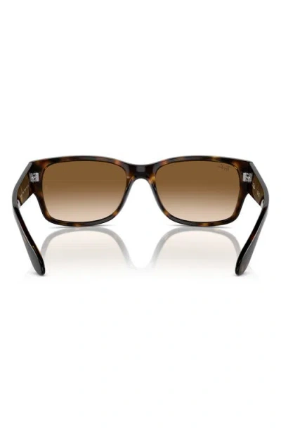 Ray Ban 58mm Gradient Polarized Rectangular Sunglasses