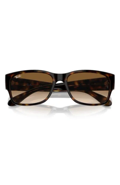 Ray Ban 58mm Gradient Polarized Rectangular Sunglasses