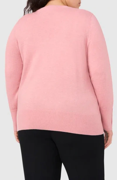 Halogen ® Button Cuff Cotton Blend Sweater In Pink
