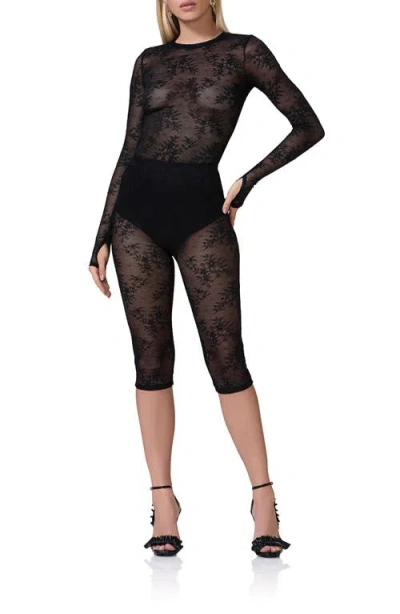 Afrm Gemma Semisheer Floral Lace Pants