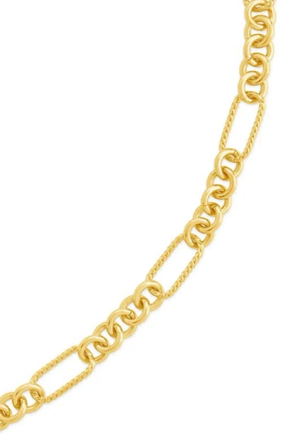 Sterling Forever Fianna Mixed Link Chain Bracelet