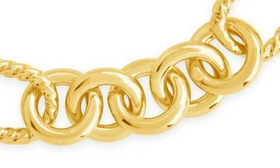 Sterling Forever Fianna Mixed Link Chain Bracelet
