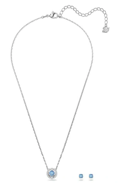 Swarovski Sparkling Dance Round Cut Rhodium Plated Set In Silver