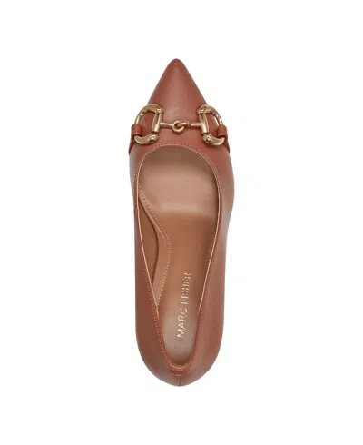 Marc Fisher Women's Gruff Bit High Block Heel Pumps In Brown
