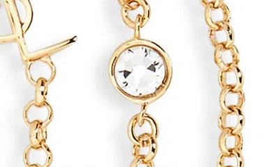 Saint Laurent Cassandre Crystal Multichain Bracelet