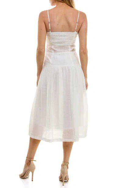 Socialite Tiered Midi Sundress In White