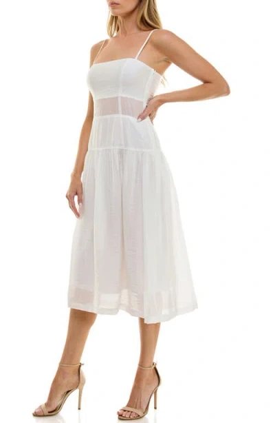 Socialite Tiered Midi Sundress In White