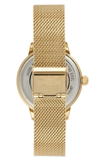 Invicta Wildflower Mesh Strap Watch & Bracelet Set In Gold
