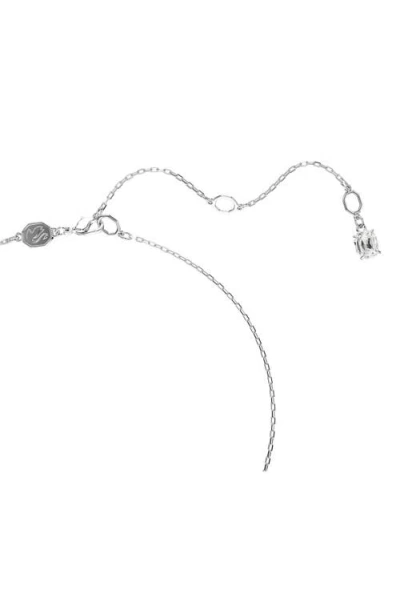Swarovski Two-tone Swan Pendant Necklace In Metallic